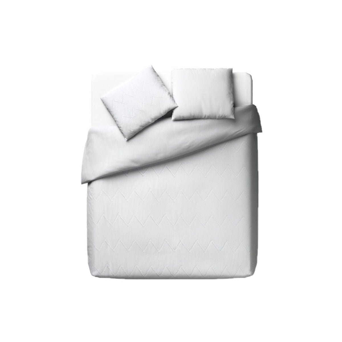 Tex Home Parure de lit 240x220 cm Blanc 100% Coton Housse de Couette + 2 Taies d'Oreiller 65x65 cm Tetouan