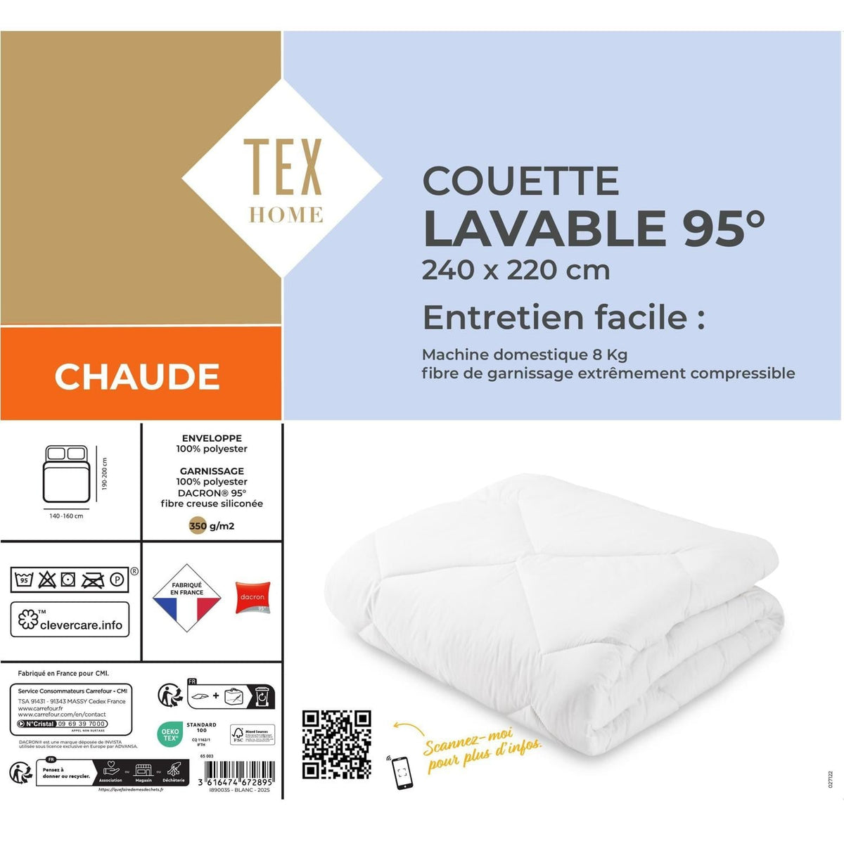 Tex Home Couette Chaude 240x220cm