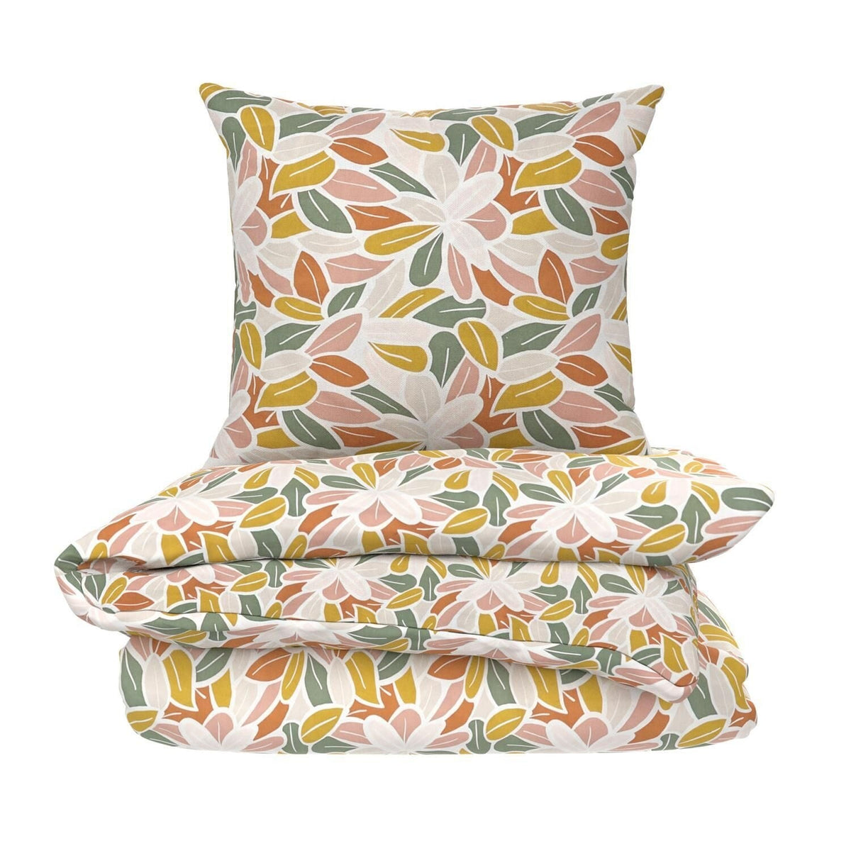 Tex Home Parure de lit 140x200 cm Rose Clair Imprimé Percale de Coton Housse de Couette + 1 Taie d'Oreiller 65x65 cm Katia