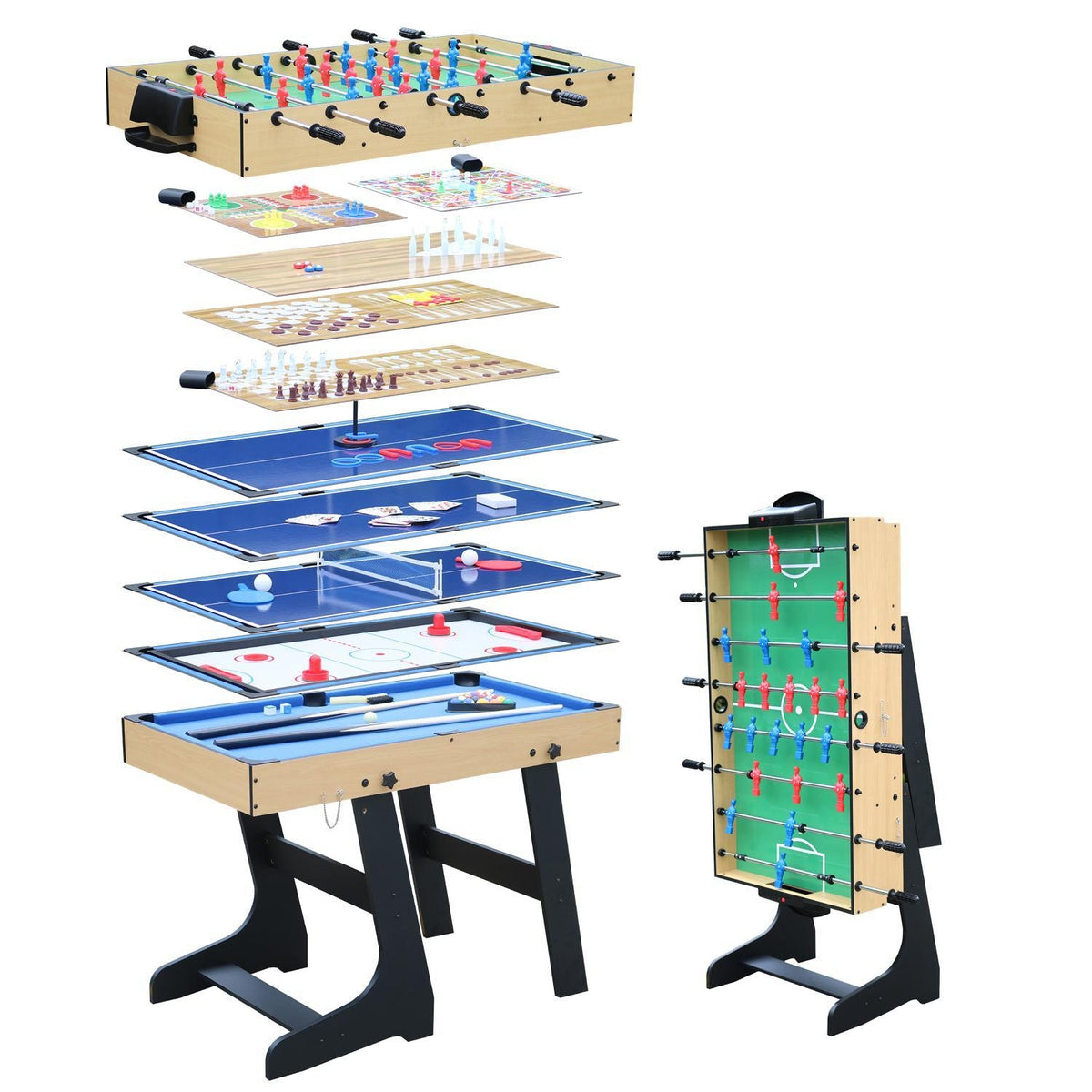 Toplife Table de Jeux 15 en 1 Pliable