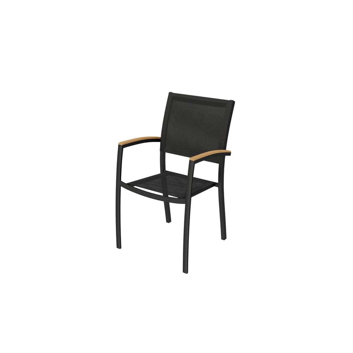 HYBA Fauteuil de jardin Empilable Aluminium Noir Gaya