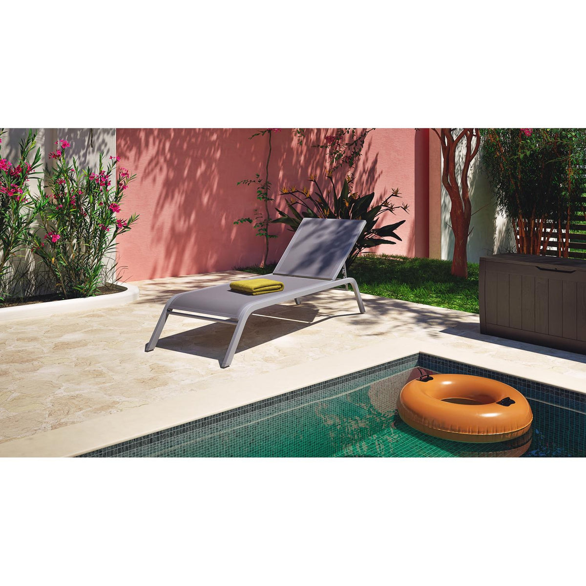 HYBA Bain de soleil aluminium gris Tello