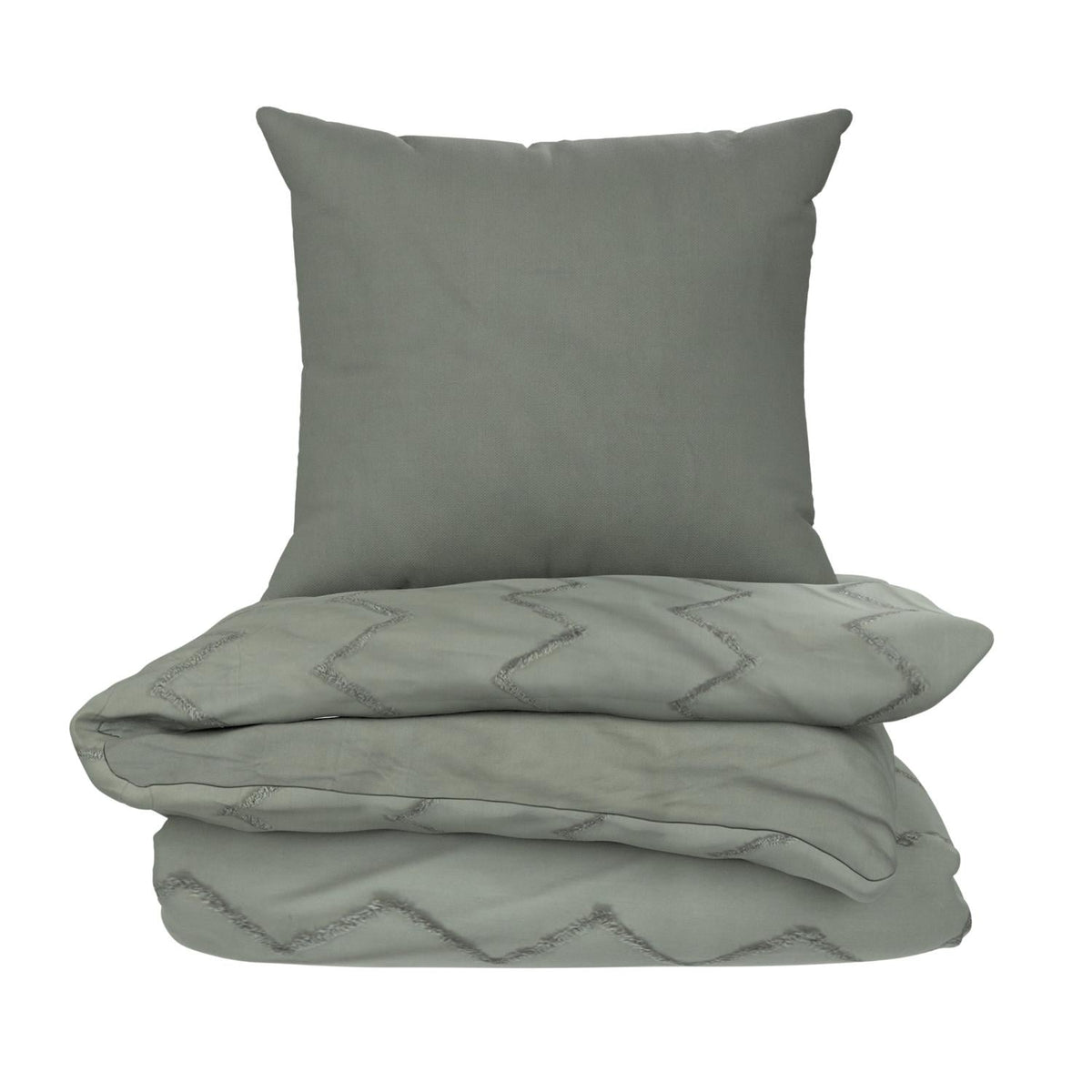 Tex Home Parure de lit 240x220 cm Anthracite Tufté 100% Coton Housse de Couette + 2 Taies d'Oreiller 65x65 cm Tetouan