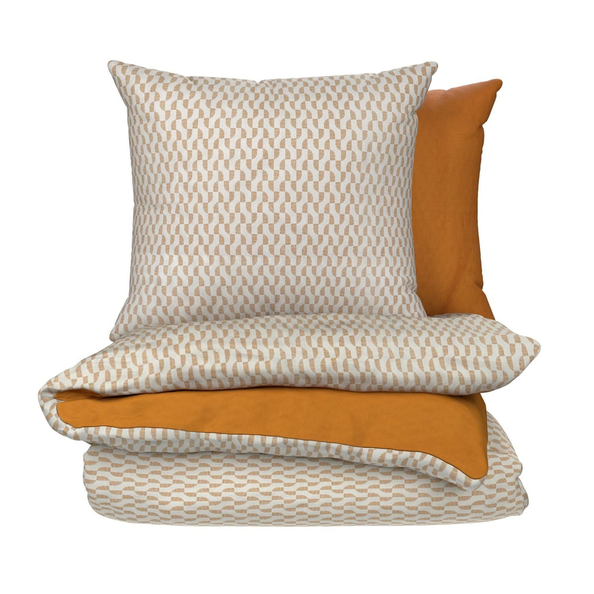 Tex Home Parure de lit 260x240 cm Blanc Cassé Imprimé 100% Coton Housse de Couette + 2 Taies d'Oreiller 65x65 cm