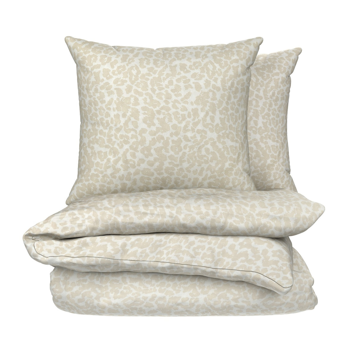 Tex Home Parure de lit 240x220cm Beige 100% Coton avec Housse de Couette + 2 Taies d'oreiller 65x65cm San
