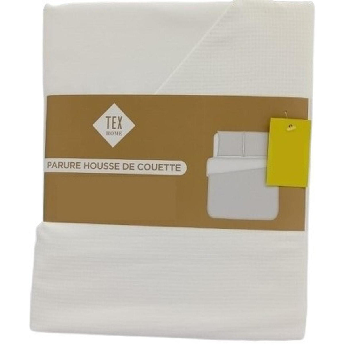 Tex Home Parue de lit 240x220 cm Blanc 100% Coton Bio Housse de couette + 2 taies d'oreiller 65x65 cm