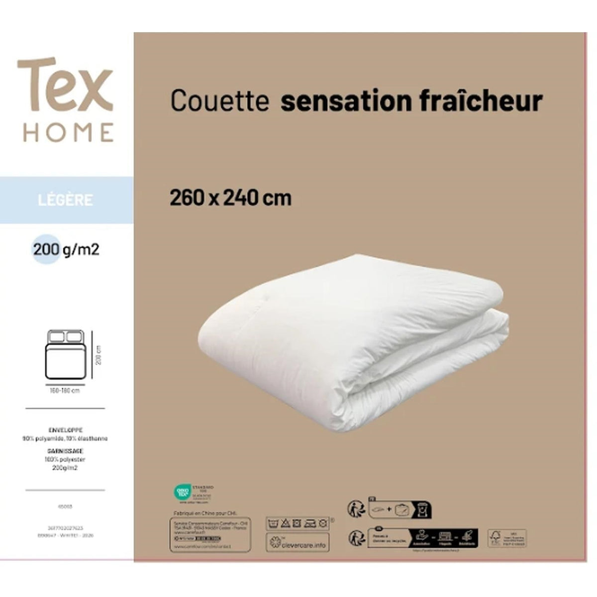 Tex Home Couette Légère 260x240cm Sensation fraîcheur