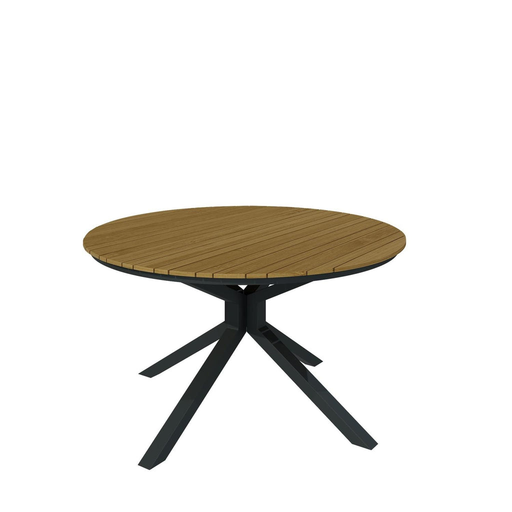 HYBA Table de Jardin Ronde en bois Teck 6 places D140cm Brisbane