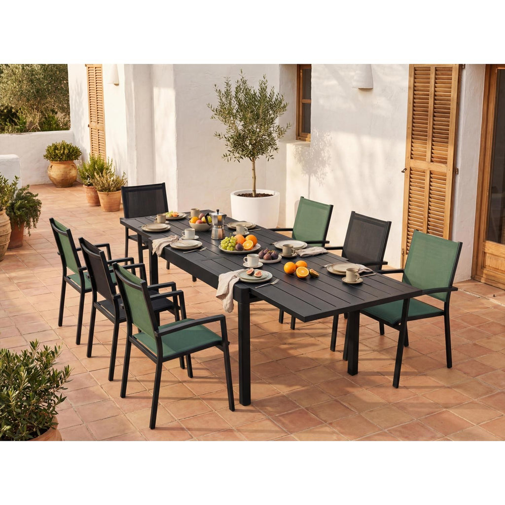 HYBA Table de jardin aluminium extensible 135-270cm gris Sydney