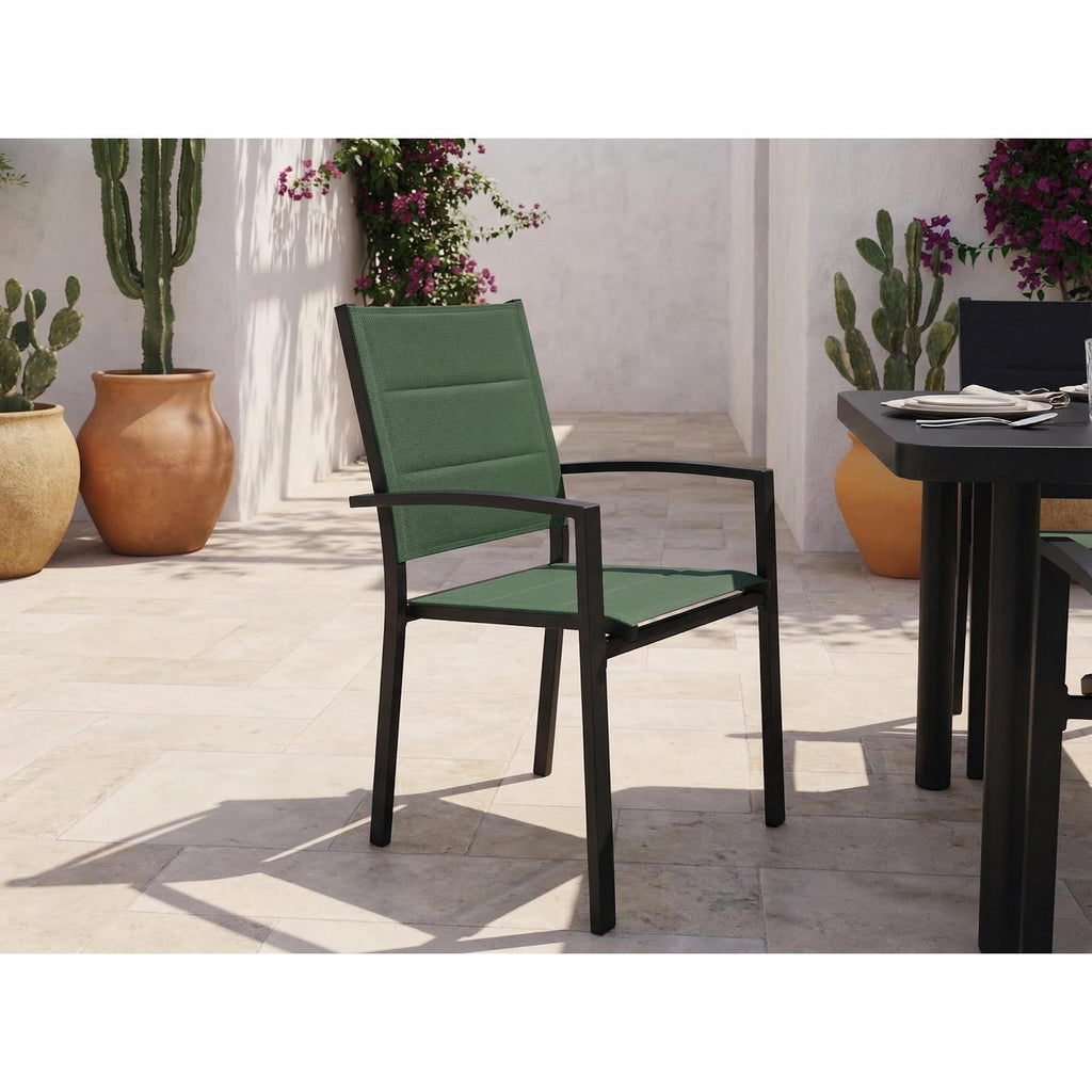 HYBA Fauteuil de jardin aluminium vert Sydney