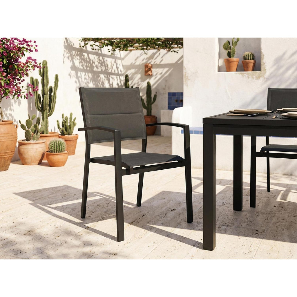 HYBA Fauteuil de jardin aluminium gris Sydney