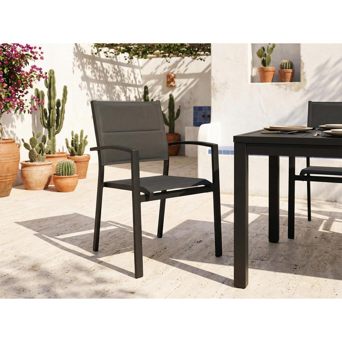 HYBA Fauteuil de jardin aluminium gris Sydney
