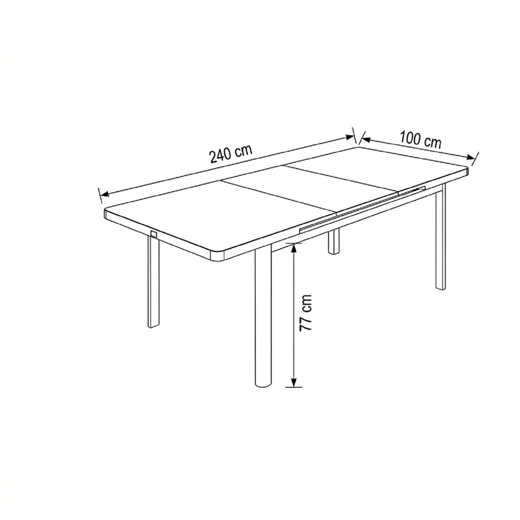 HYBA Table de jardin aluminium extensible 180-240cm gris Sydney