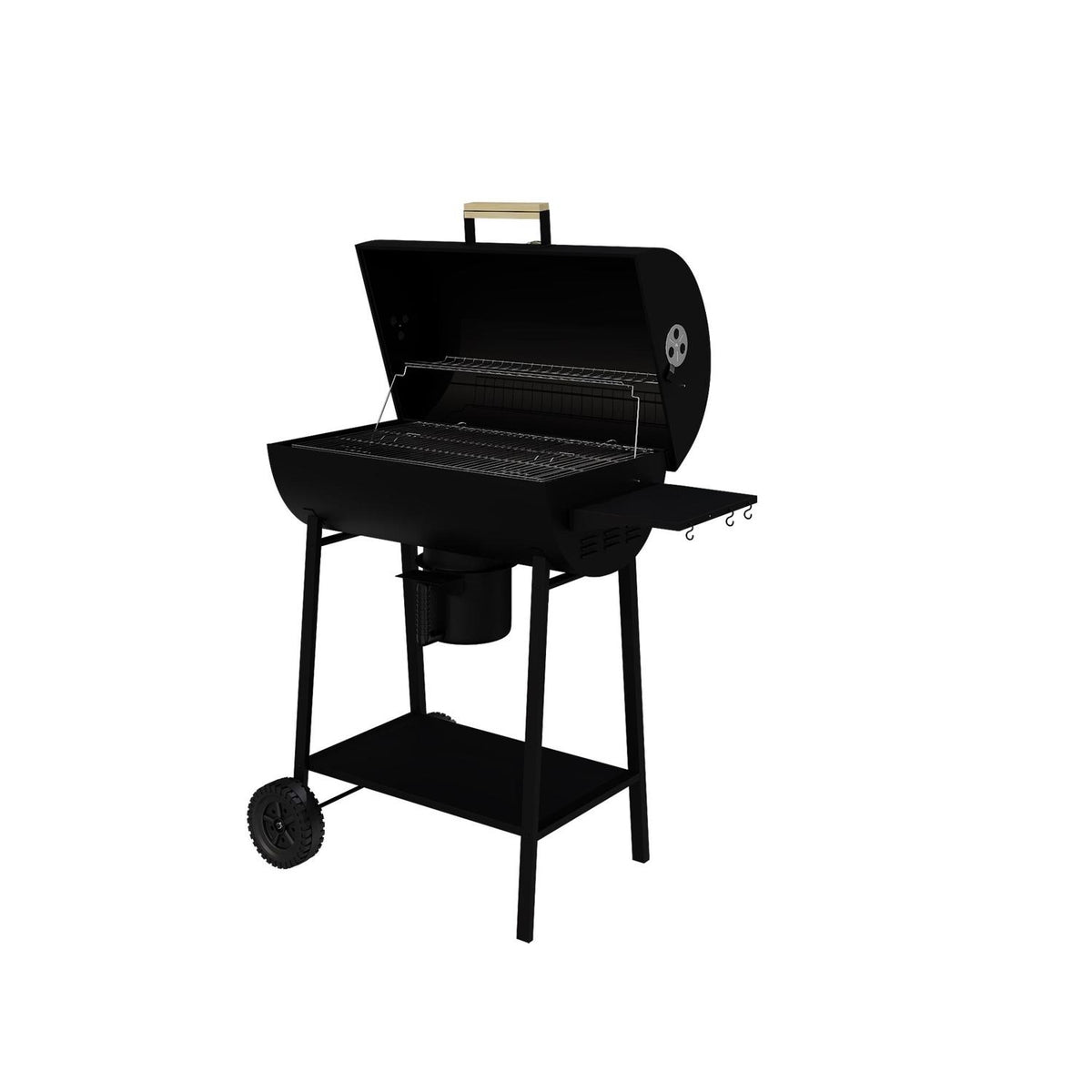HYBA Barbecue à Charbon de Bois Tonneau Noir Memphis