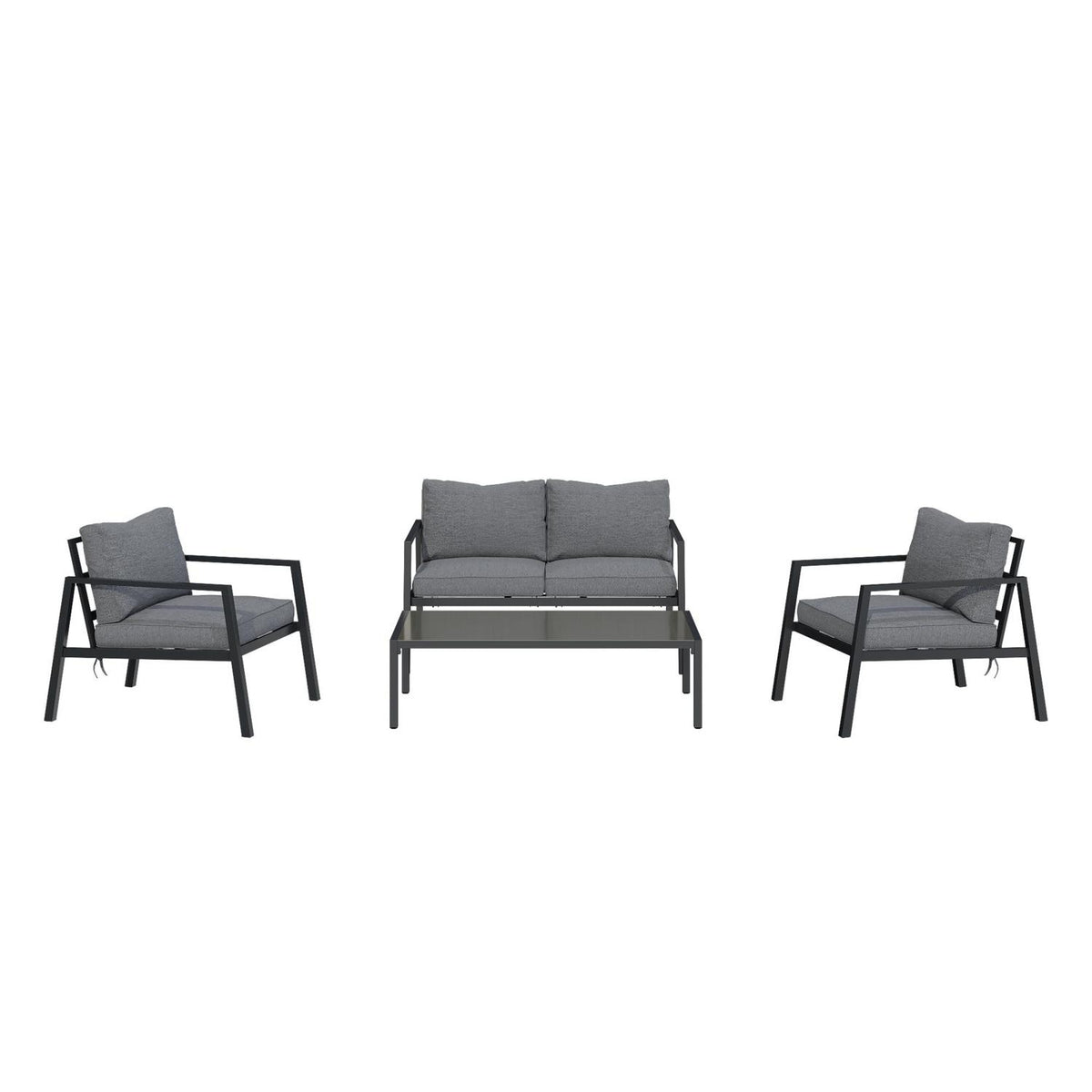 HYBA Salon de Jardin Bas en aluminium gris Sydney