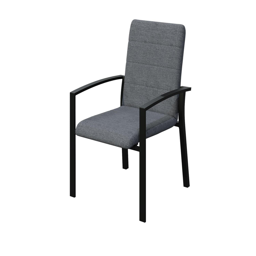 HYBA Fauteuil de jardin dossier haut gris Brisbane