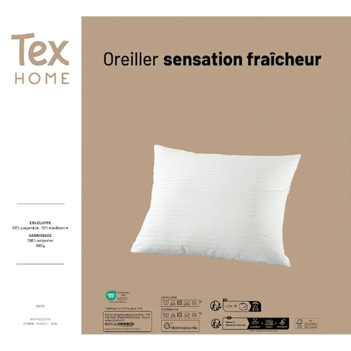 Tex Home Oreiller Sensation fraîcheur 65x65cm