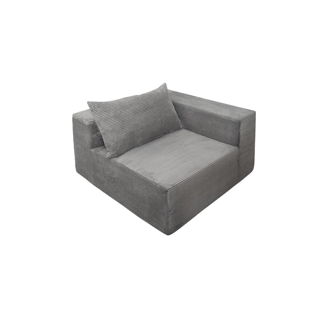 Canapé Droit Compressé Modulable Gris 2 places