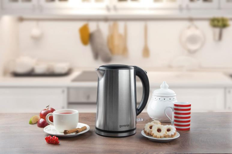 Gorenje K15DWS bouilloire 1,5 L 2200 W Noir, Acier inoxydable