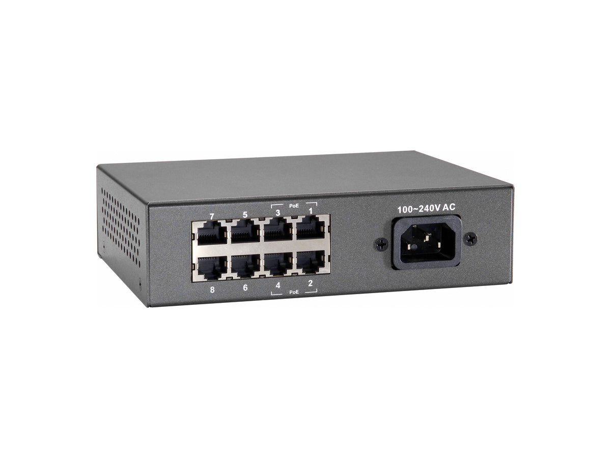 LevelOne FEP-0812 commutateur réseau Fast Ethernet (10/100) Connexion Ethernet, supportant l'alimentation via ce port (PoE) Noir