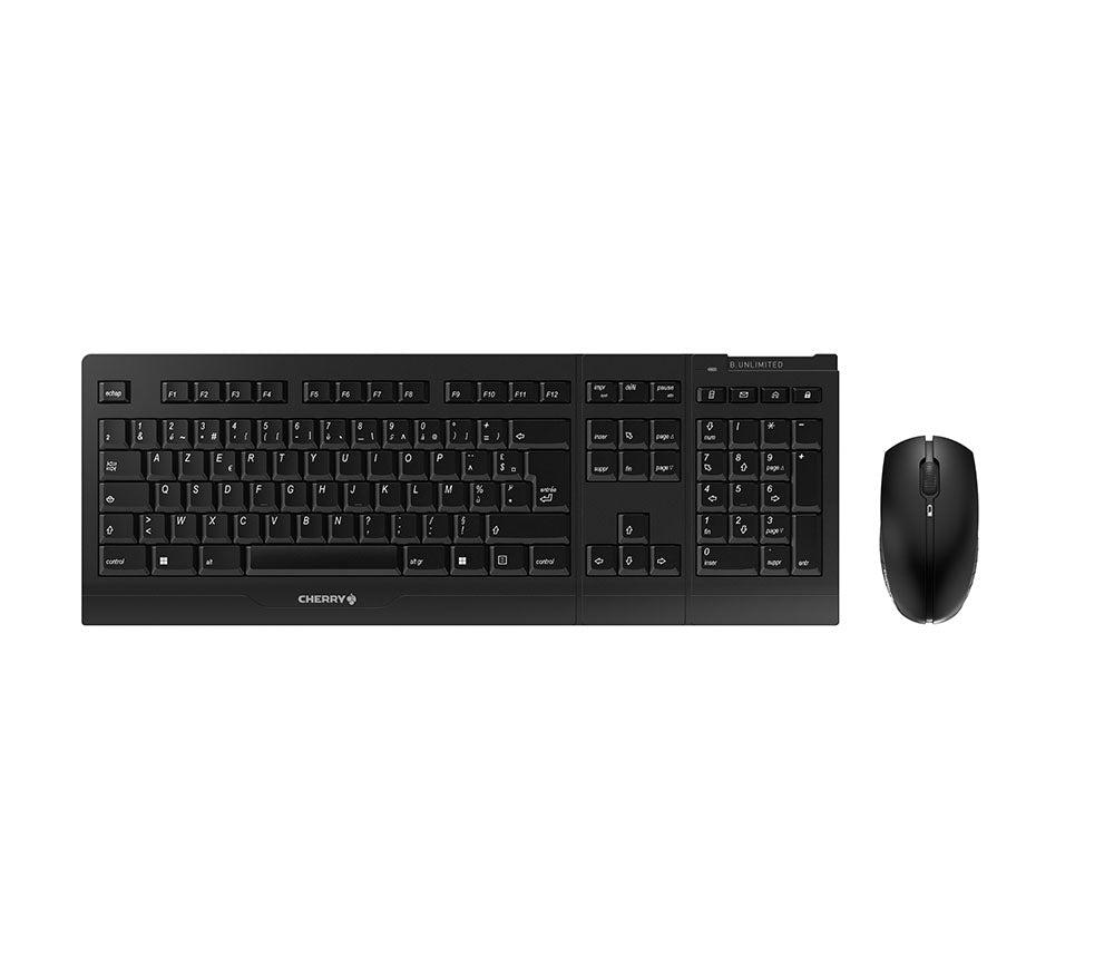 CHERRY B.UNLIMITED 3.0 Ensemble Clavier & Souris sans fil, rechargeable, noir, USB, AZERTY - FR