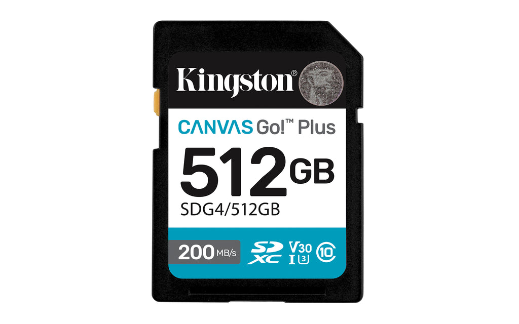 Kingston Technology Canvas Go! Plus 512 Go SDXC Canvas Go Plus Gen4 200 Mo/s C10 UHS-I U3 V30