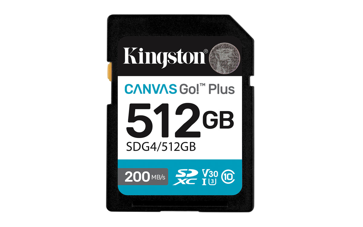 Kingston Technology Canvas Go! Plus 512 Go SDXC Canvas Go Plus Gen4 200 Mo/s C10 UHS-I U3 V30