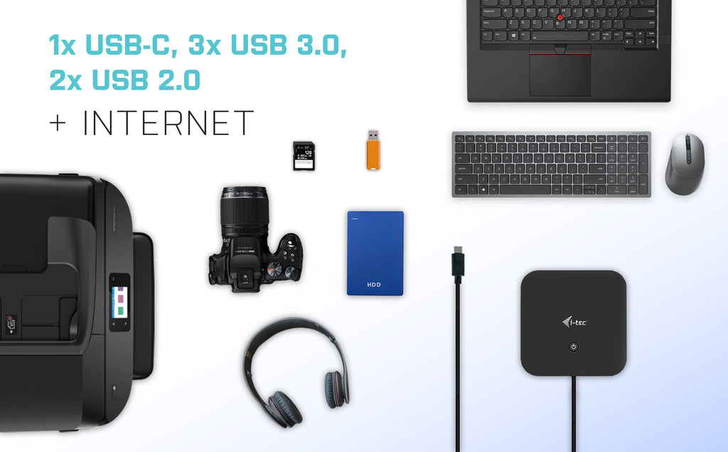 i-tec Station d'accueil USB-C Dual Display Power Delivery 100W avec Chargeur Universel 100W
