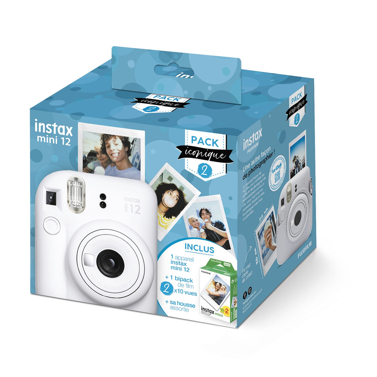 Fujifilm Appareil photo instantanée Pack iconique mini 12 blanc