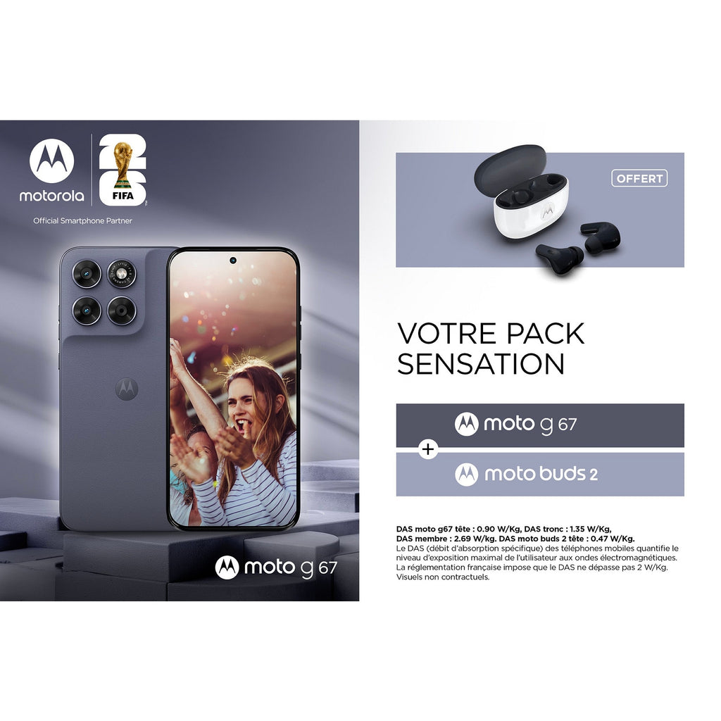 Motorola Pack Smartphone Moto g67 256 Go + Moto Buds 2