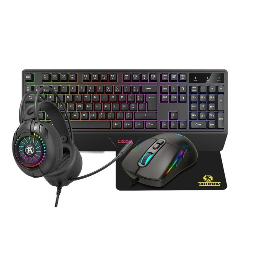 Akuma Pack gamer clavier + souris + casque + tapis