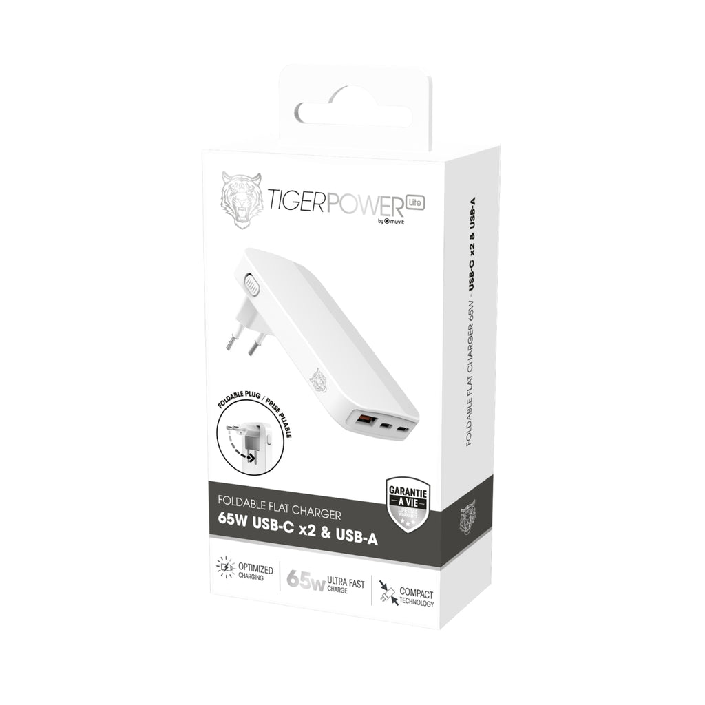 Myway Chargeur USB-C et USB double 65W Power Delivery Blanc (TGACC0024)