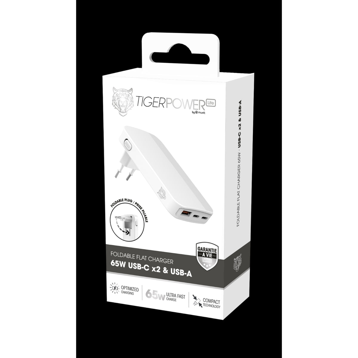 Myway Chargeur USB-C et USB double 65W Power Delivery Blanc (TGACC0024)