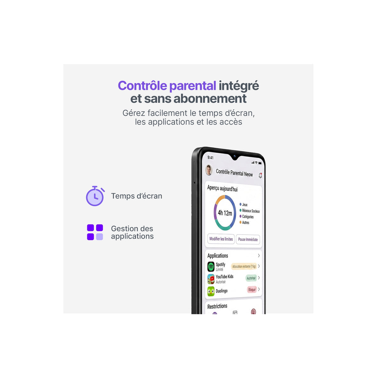 NEOW Smartphone pour ados Safe 64 Go