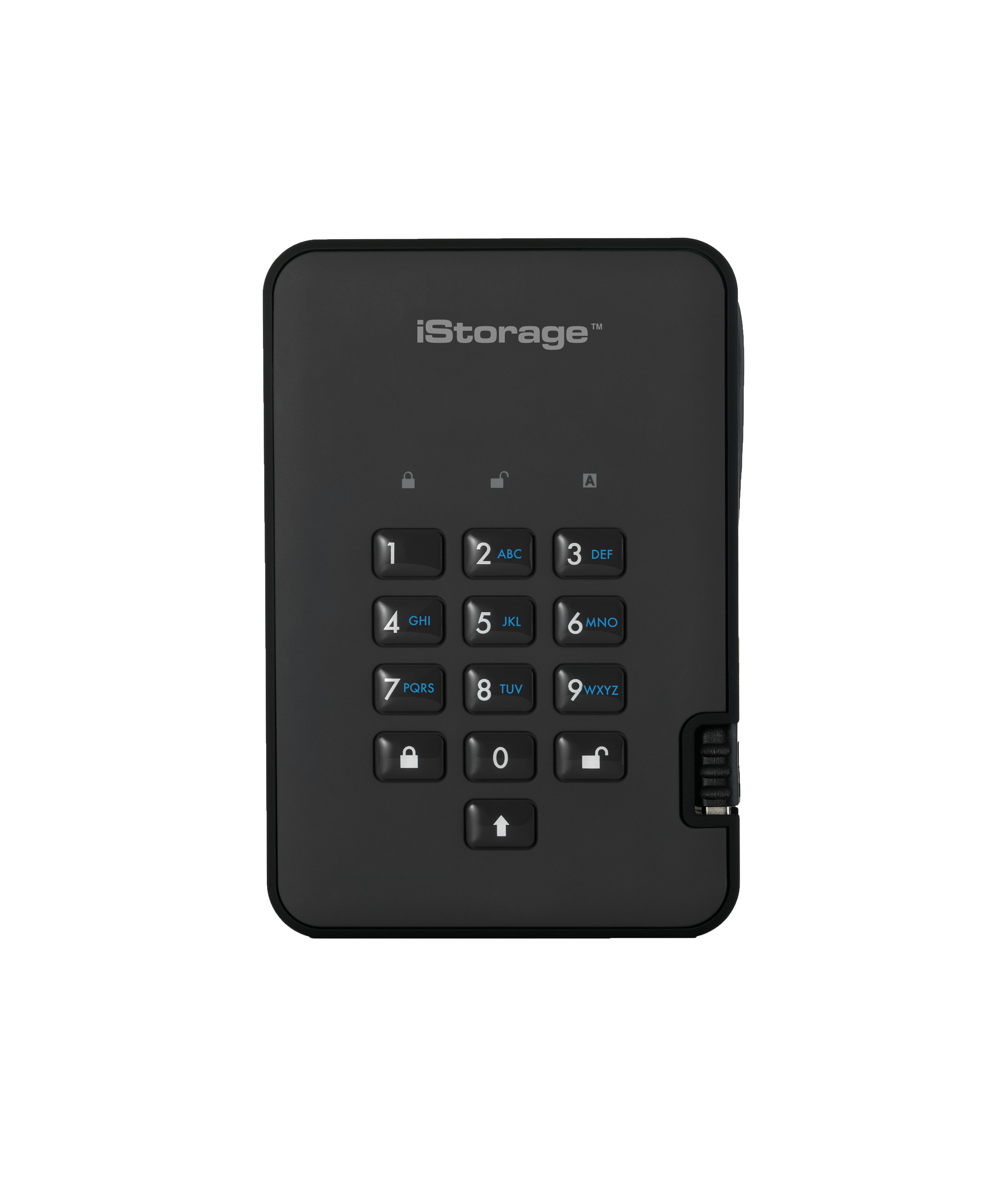 iStorage diskAshur2 256-bit 1TB USB 3.2 secure encrypted solid-state drive - Black IS-DA2-256-SSD-1TB-B