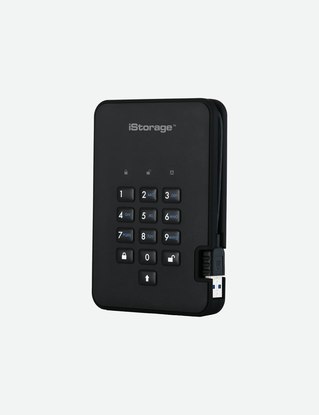 iStorage diskAshur2 256-bit 1TB USB 3.2 secure encrypted solid-state drive - Black IS-DA2-256-SSD-1TB-B