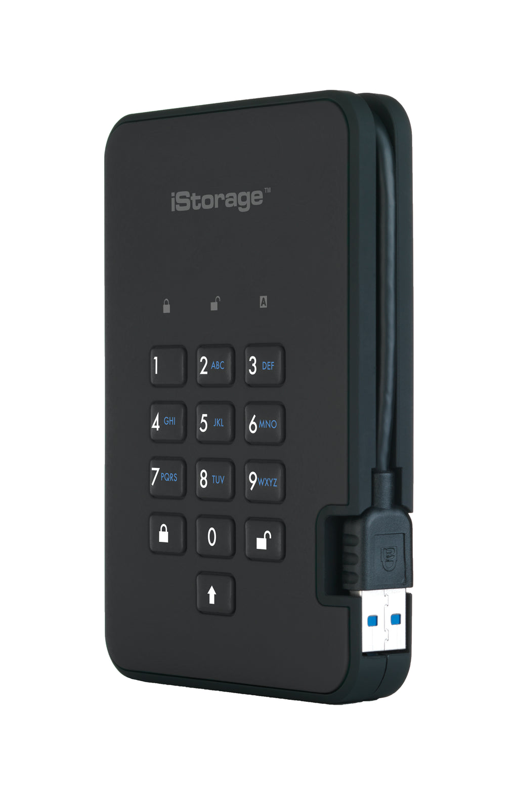 iStorage diskAshur2 256-bit 1TB USB 3.2 secure encrypted solid-state drive - Black IS-DA2-256-SSD-1TB-B