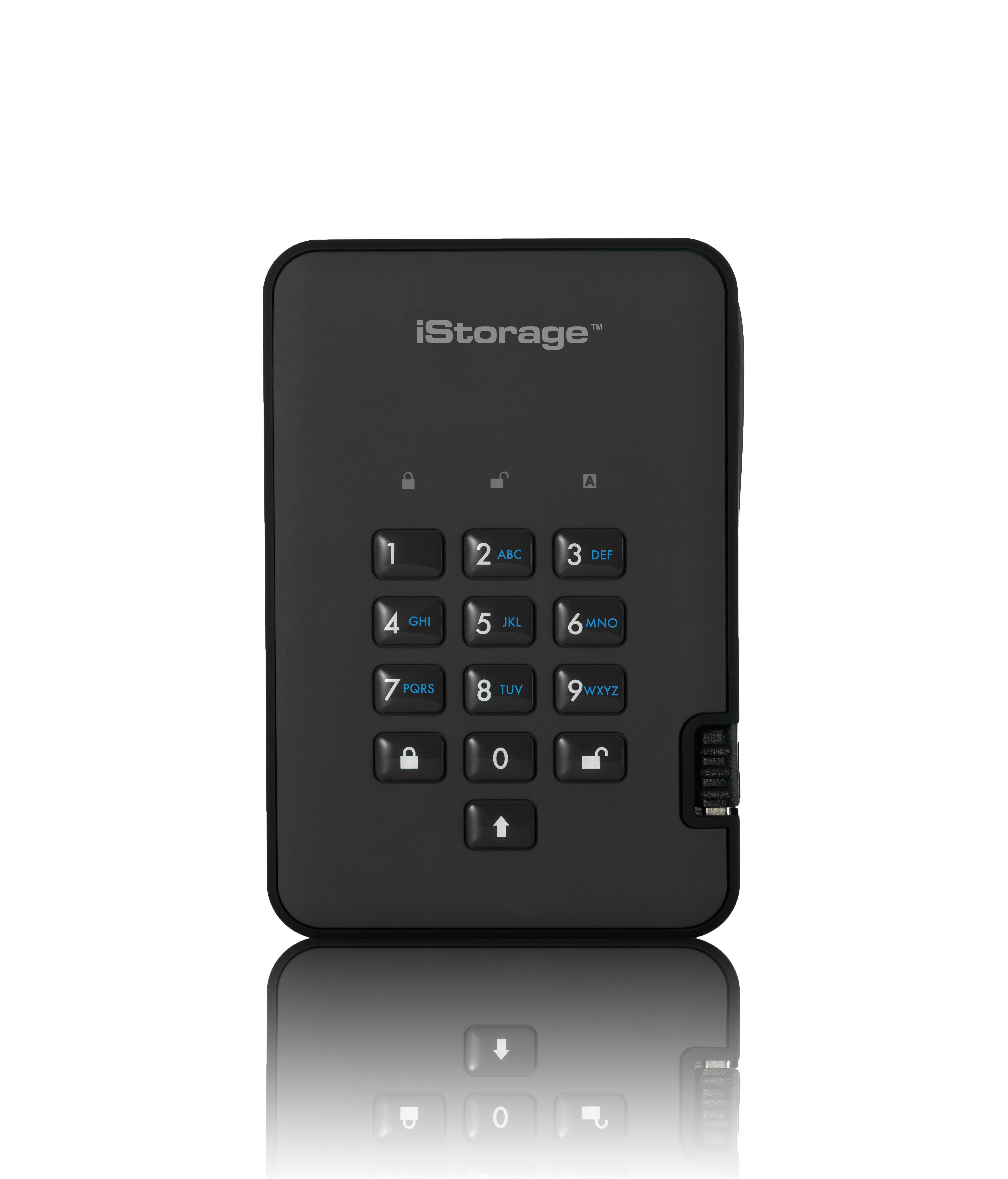 iStorage diskAshur2 256-bit 1TB USB 3.2 secure encrypted solid-state drive - Black IS-DA2-256-SSD-1TB-B