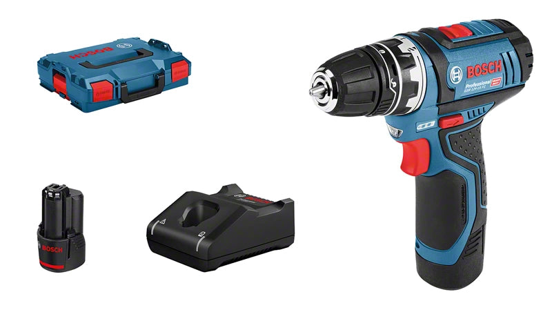 Bosch Bosch GSR 12V-15 FC Flex Professional 1300 tr/min Sans clé 600 g Noir, Bleu