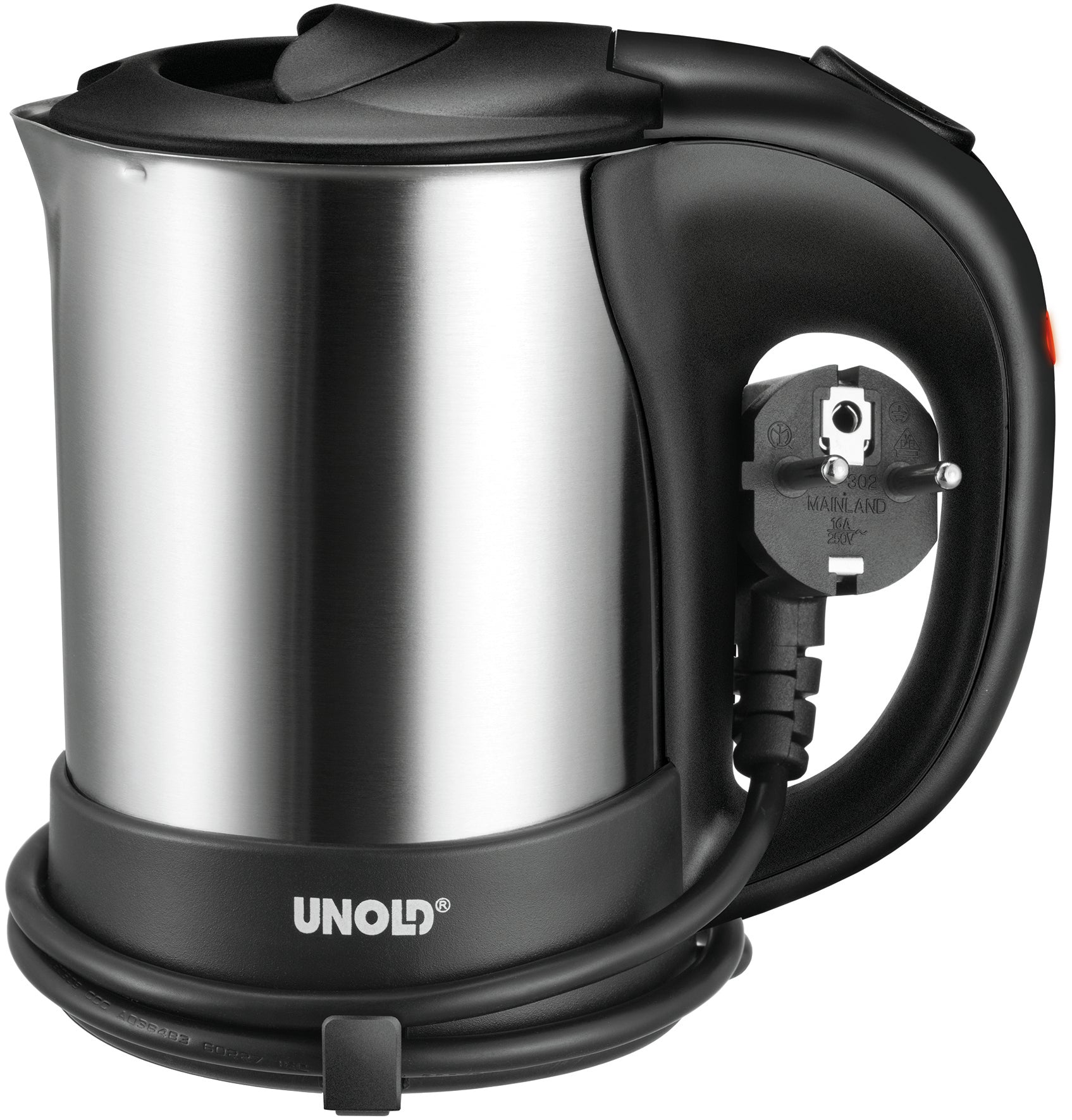 Unold 18575 bouilloire 0,5 L 1000 W Noir, Acier inoxydable