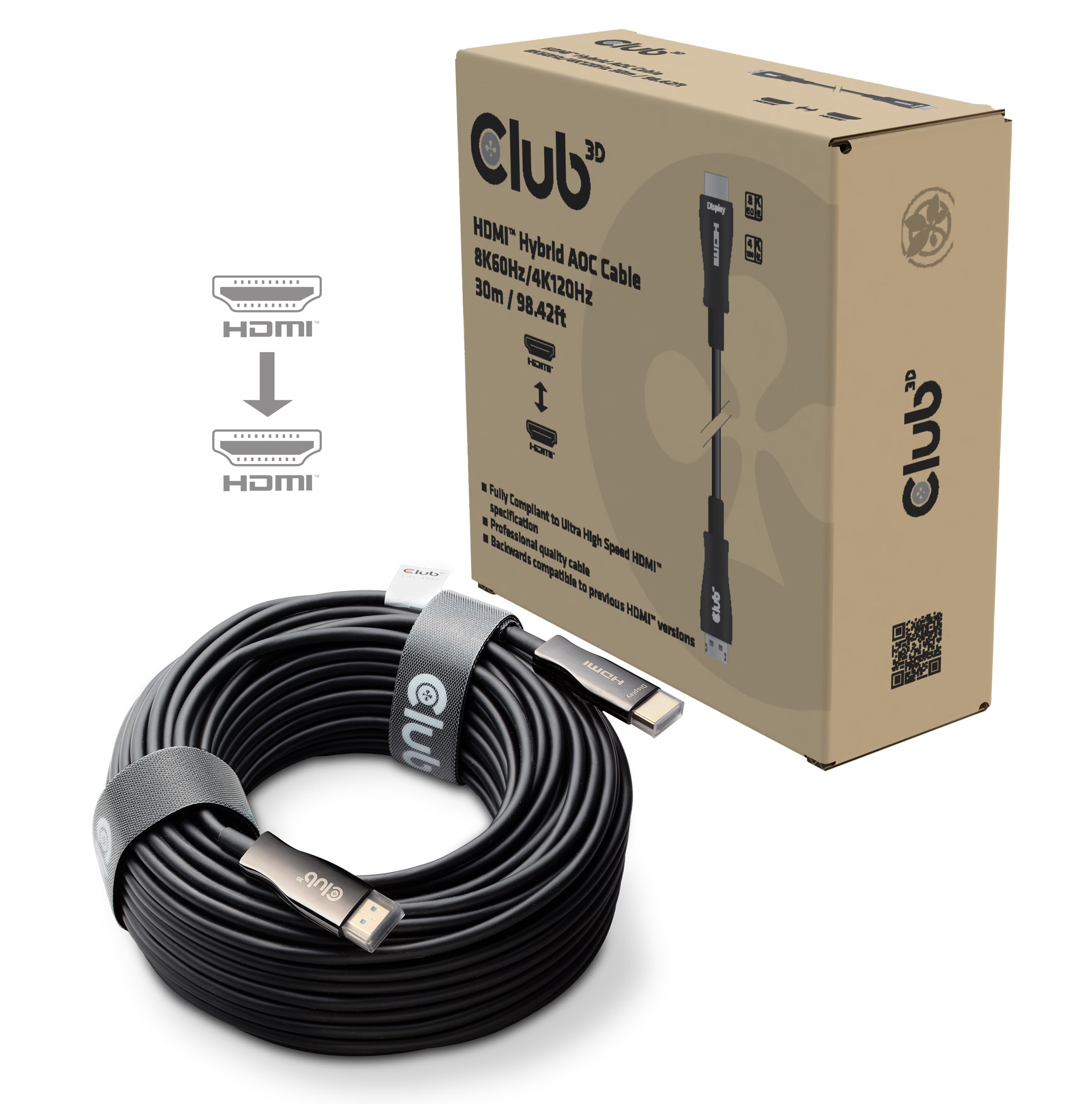 CLUB3D CAC-1392 câble HDMI 30 m HDMI Type A (Standard) Noir