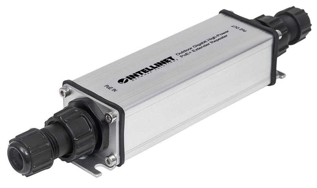 Intellinet Répéteur-extenseur PoE+ Gigabit Extérieur IP65, IEEE 802.3at/af, Portée 100m