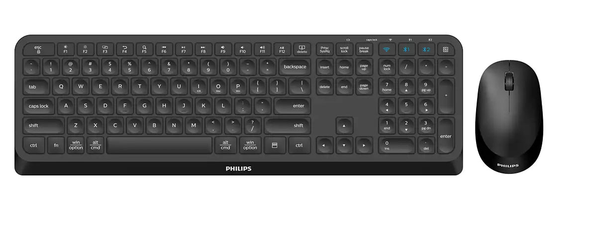 Philips 4000 series SPT6407B/00 clavier Souris incluse Maison RF sans fil + Bluetooth Noir