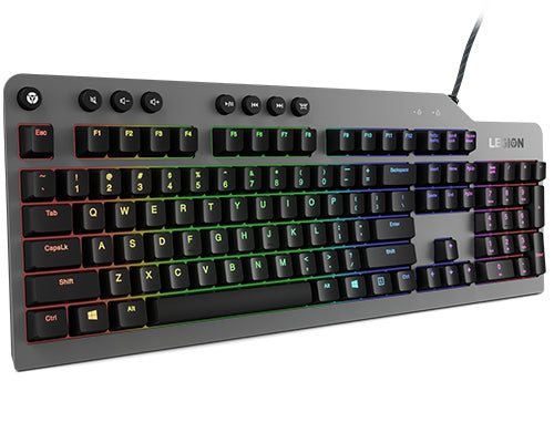 Lenovo Legion K500 clavier Gaming USB QWERTY Anglais américain Noir, Gris
