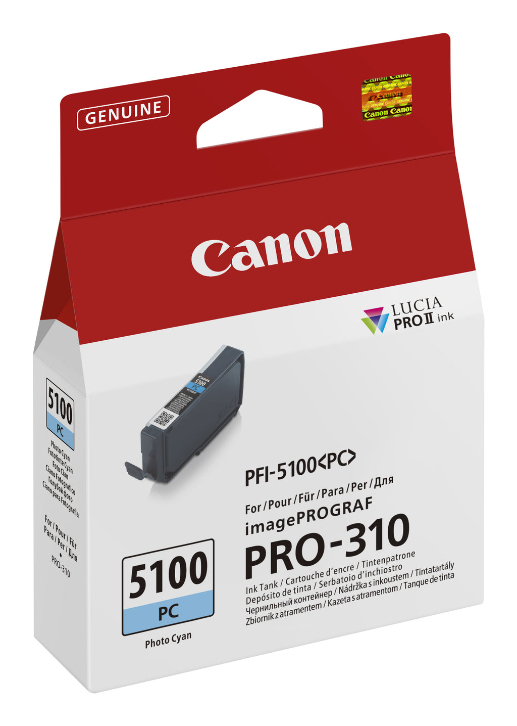 Canon PFI-5100 PC Cartouche d'Encre Originale Photo Cyan