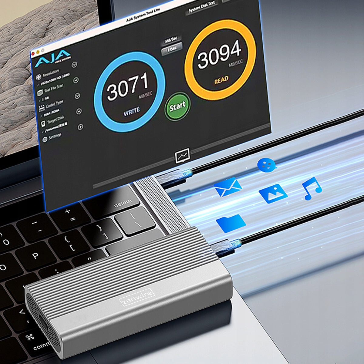 Boîtier SSD M.2 NVMe PCIe USB-C 4.0, emplacement pour disque M.2 Thunderbolt 4, 40 Go, Zenwire M280U4C