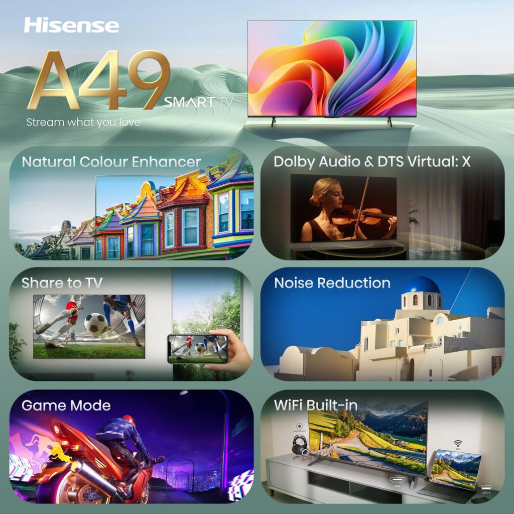 Hisense 40A49S 101,6 cm (40") Full HD Smart TV Wifi Noir
