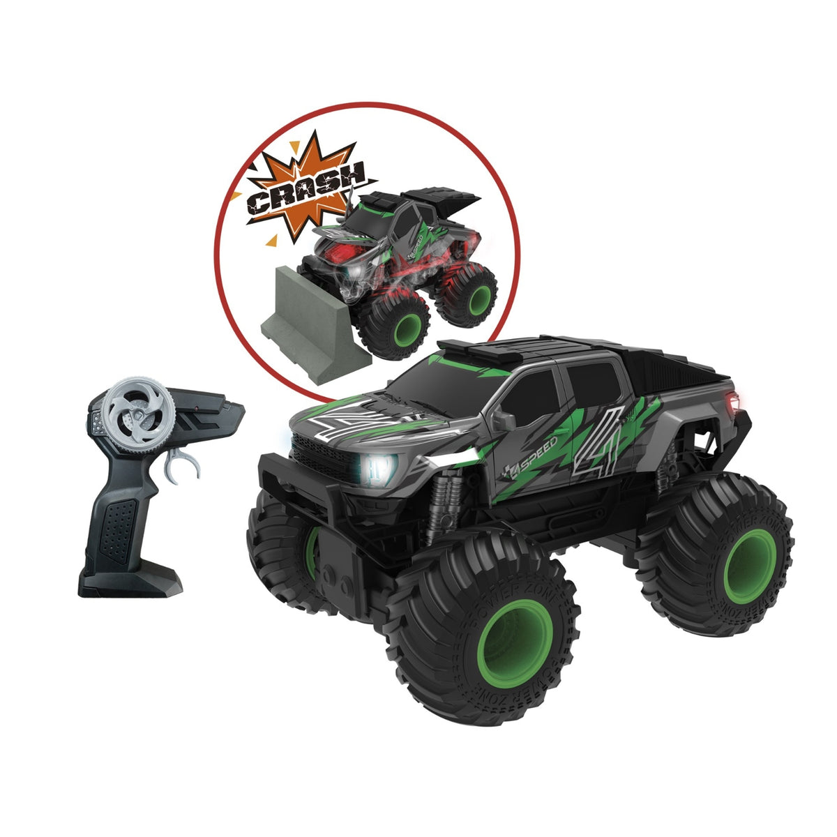 Silverlit Voiture Télécommandée Monster Truck Crash Effet
