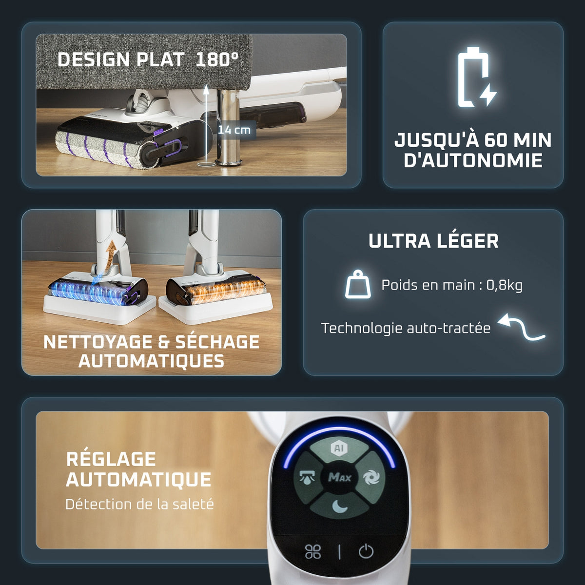 Rowenta Aspirateur laveur sans fil X-Clean 10 - YY6013FE