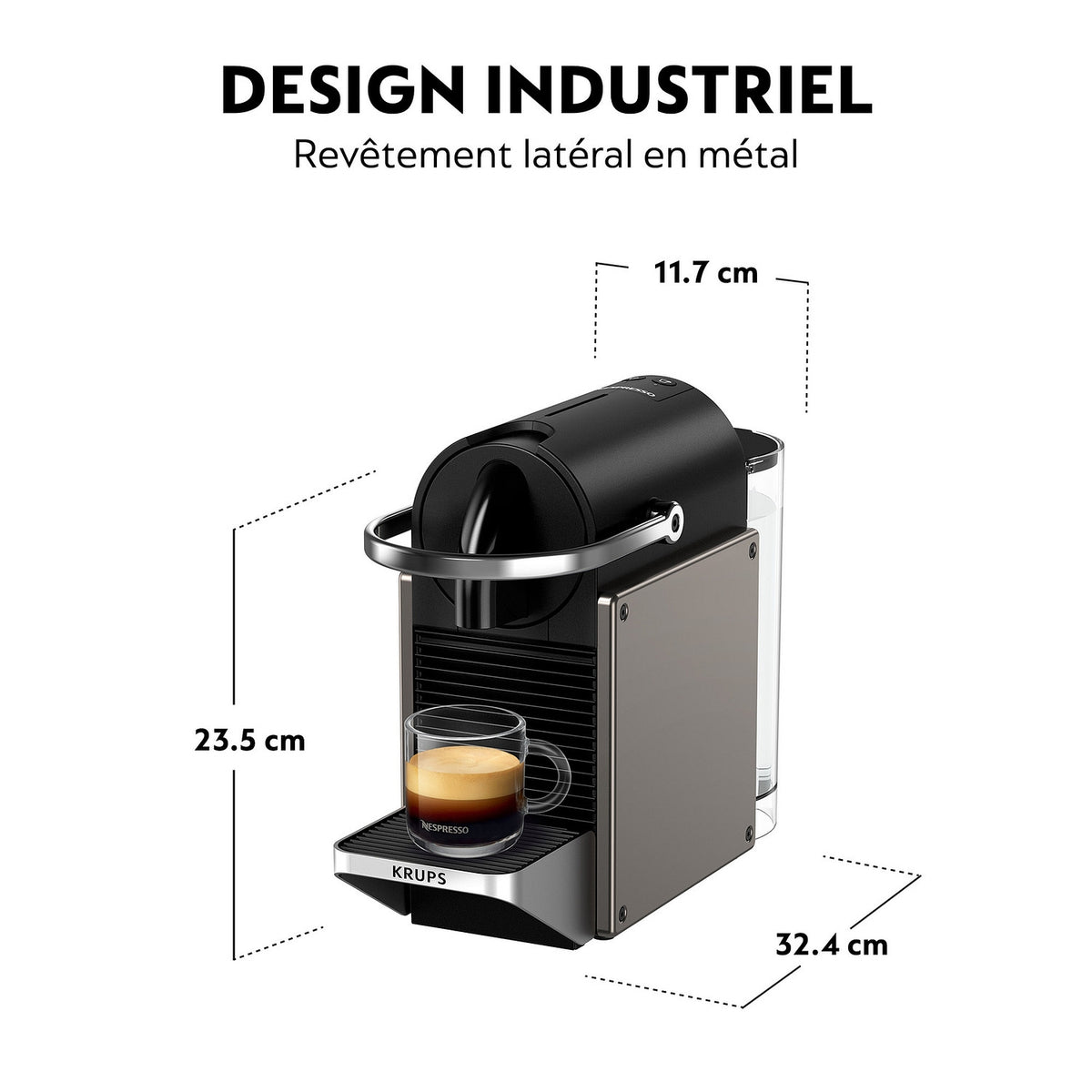 Krups Cafetière Nespresso Pixie YY5290FD Titane